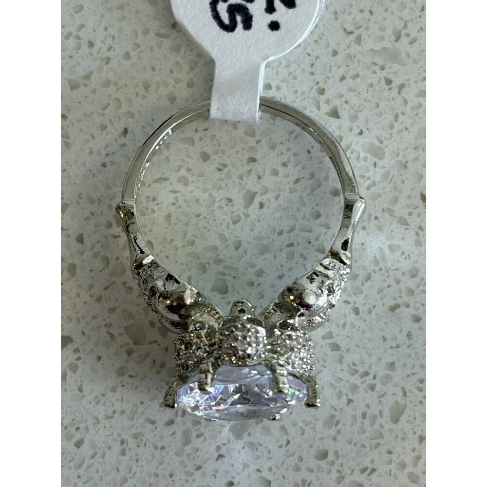 Jeulia Skull Ring Size 9.25 Sterling Silver 4ct Moissanite Stone Rare WhimyGoth